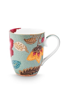 Preview: Pip Studio Set/2 Mugs Large Blooming Tales Fantasy Blue Kaffeebecher Tee Kaffee Tasse 365 ml Porzellan