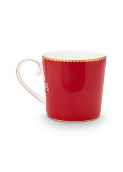 Preview: Pip Studio Set/2 Mugs Small Love Birds Medallion Stripes Red Kaffeebecher Tee Kaffee Tasse Porzellan
