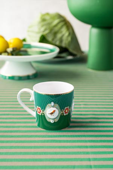 Pip Studio Set/2 Mugs Large Love Birds Medallion Emerald-Green Kaffeebecher Tee Kaffee Tasse Porzellan