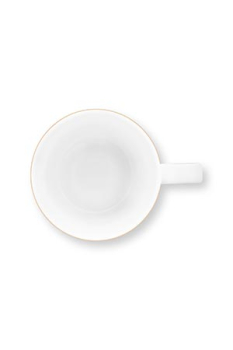 Pip Studio Set/2 Mugs Large Love Birds Medallion Stripes Emerald-Green Kaffeebecher Tee Kaffee Tasse Porzellan