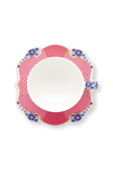 Pip Studio 2er Set Espresso Cup & Saucers Royal Pink Porzellan Tee Kaffee Tasse mit Untertasse 125 ml in dekorativer Geschenkverpackung