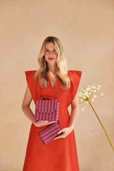 Preview: PIP Studio Geldbörse Willow Wallet Stripe Pink 18x3x11cm Geldbeutel Portemonnaie