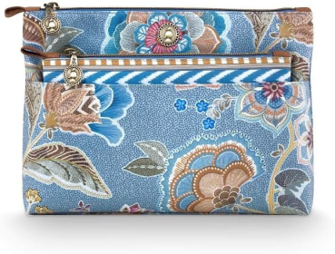 PIP Studio Kosmetiktasche Set Caryn Cosmetic Bags Combi Matata Blue 26x18x7.5cm/22x13x1cm