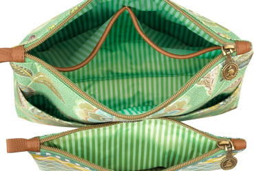 Preview: PIP Studio Kosmetiktasche Set Caryn Cosmetic Bags Combi Matata Green 26x18x7.5cm/22x13x1cm
