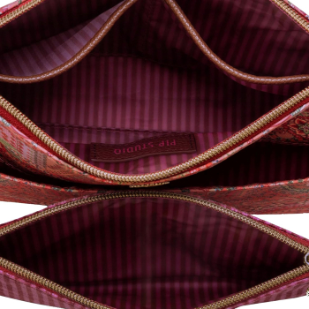 Preview: PIP Studio Kosmetiktasche Set Caryn Cosmetic Bags Combi Jabali Red 26x18x7.5cm/22x13x1cm