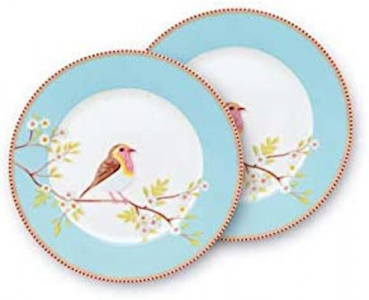 Pip Studio 2er Set Plates Early Bird Blue 21 cm Tellerset Porzellan Teller in dekorativer Verpackung