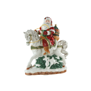 Goebel Fitz and Floyd Figur Santa auf Pferd ANGEBOT Porzellanfigur 20cm Höhe