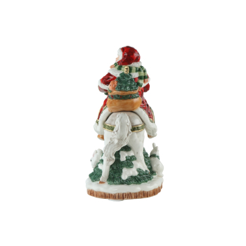 Goebel Fitz and Floyd Figur Santa auf Pferd ANGEBOT Porzellanfigur 20cm Höhe