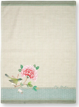 PIP Studio Tea Towel Blushing Birds Khaki 50x70cm Geschirrhandtuch Küchentuch Vögel