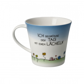 Goebel Ich begrüße den Tag mit einem Lächeln - Der kleine Yogi® - Tasse Pusteblume NEUHEIT 2024 Teetasse Kaffeetasse Porzellan