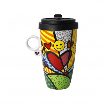 Goebel A new Day Tasse Trinkbecher NEUHEIT 2021 emoji® BY BRITTO®! Mug To Go mit Deckel Teetasse Kaffeetasse Porzellan Künstlerbecher