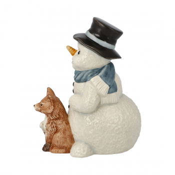 Goebel Schneemann mit Fuchs Mein schlauer Freund mit Kristallschneeflocke Winter Weihnachten