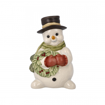 Goebel Schneemann mit Kranz Schmückende Winterzeit mit Kristallen Weihnachten Winter ANGEBOT