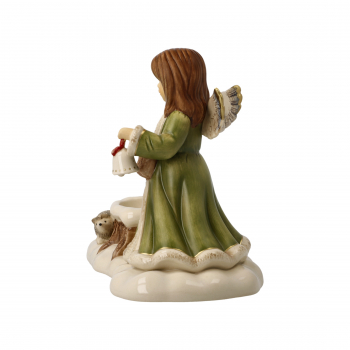 Goebel Engel Freunde aus dem Wald ANGEBOT Engel mit Glocke und Igel Windlicht Teelichthalter Winterwald Weihnachten