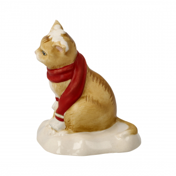 Goebel Kerzenhalter Schneeballschlacht Katze mit Schal NEUHEIT 2024 Weihnachten
