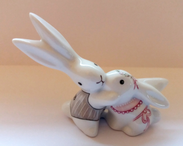 Goebel Bunny in love Hochzeit Wedding Bunny de luxe Hase Hasenpaar