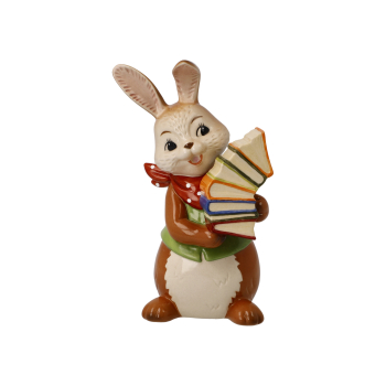 Goebel Figur Hasenschule - Hoppla ! - Ostern Hasejunge mit Büchern