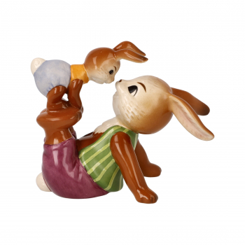 Goebel Figur Hasenfamilie - Frechdachs- Ostern Hasenpapa mit Hasenkind