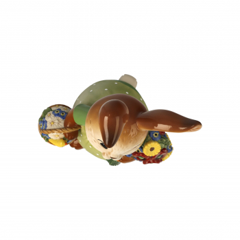 Goebel Hasenmädchen Ein Blumengruß Hase mit Blumenstrauß und Korb - groß - TOP