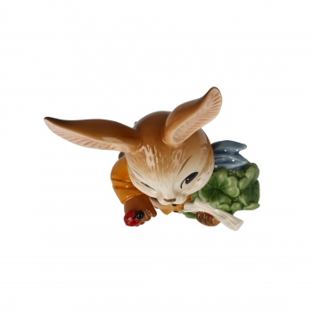 Goebel Figur Hasen - Mit allen guten Wünschen- Ostern NEUHEIT 2024 Hase mit Maikäfer und Kleeblatt