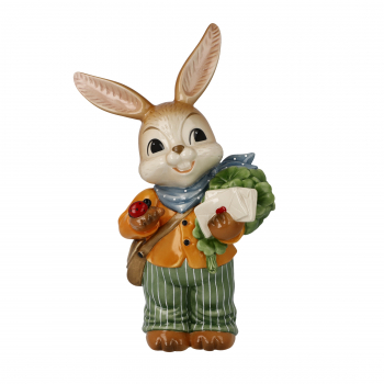 Goebel Figur Hasen - Mit allen guten Wünschen- Ostern NEUHEIT 2024 Hase mit Maikäfer und Kleeblatt