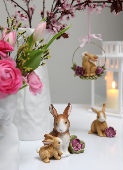 Goebel Jahreshase 2024 limitiert Hasenpaar mit Magnolie NEUHEIT Ostern Hase