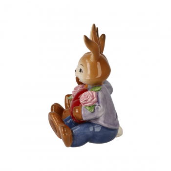 Goebel Figur Hasen Mein Valentins-Schatz Hasenpaar mit Herz und Blumen