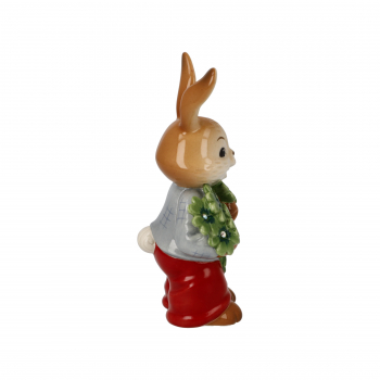 Goebel Figur Hase - Viel Glück ! - Hasenjunge mit Kleeblatt und Kristallsteinen