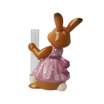 Goebel Figur Hasenmädchen mit Vase Lass Blumen sprechen! Ostern NEUHEIT 2025 Hase mit Vase aus Glasröhrchen