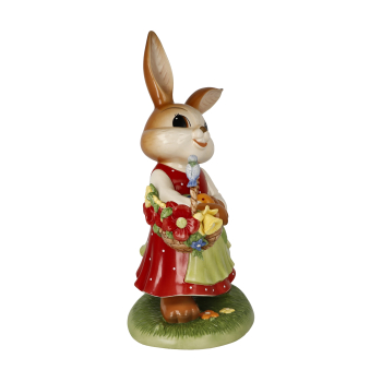 Goebel Figur Hasenmädchen - So ein schöner Tag - Ostern NEUHEIT 2025 Hase mit Osterkorb, Vogel, Ostereier und Blumen 40 cm