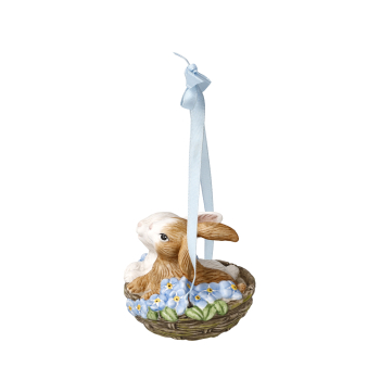 Preview: Goebel Jahresornament 2026 Häschen mit Vergissmeinnicht im Körbchen OSTERN Hase Hängeornament (Verpackung beschädigt, Artikel unbeschädigt)