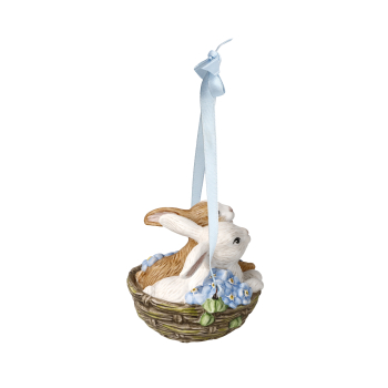 Preview: Goebel Jahresornament 2026 Häschen mit Vergissmeinnicht im Körbchen OSTERN Hase Hängeornament (Verpackung beschädigt, Artikel unbeschädigt)