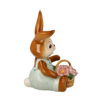Preview: Goebel Dekorieren macht glücklich 2026 limitierte Edition Hase mit Blumenkorb Ostern Porzellanhasen