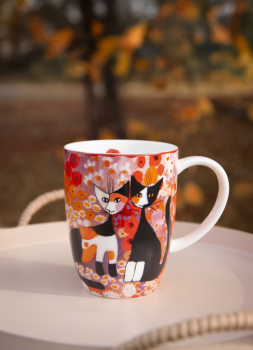 Goebel - Prato fiorito colorato - Tasse Trinkbecher - Rosina Wachtmeister Katzen - Künstlertasse Porzellan Porzellantasse NEUHEIT 2026