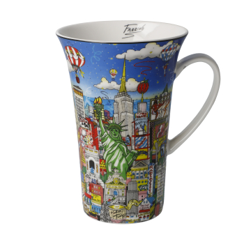 Goebel Ballon Ride over New York - Charles Fazzino - Popart Künstlerbecher Tasse NEUHEIT 2020