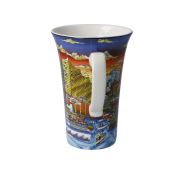 Goebel Sunset over Hamburg - Charles Fazzino - Popart Künstlerbecher Tasse NEUHEIT 2020