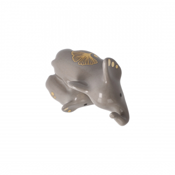 Goebel Mini Elefant in Love grau mit Ginkgo Blatt Elephant de luxe Figur aus dem Display