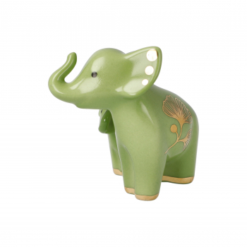 Goebel Mini Elefant in Love grün mit Ginkgo Blatt Elephant de luxe Figur aus dem Display - Kopie