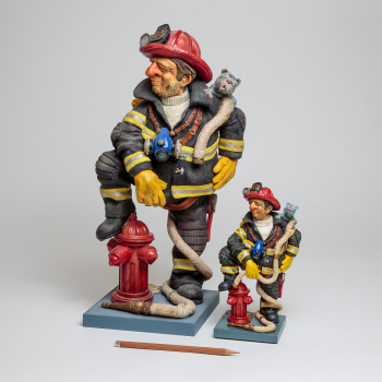 Guillermo Forchino FO84010 22cm - Feuerwehrmann - Figur Comic Art  - Feuerwehr