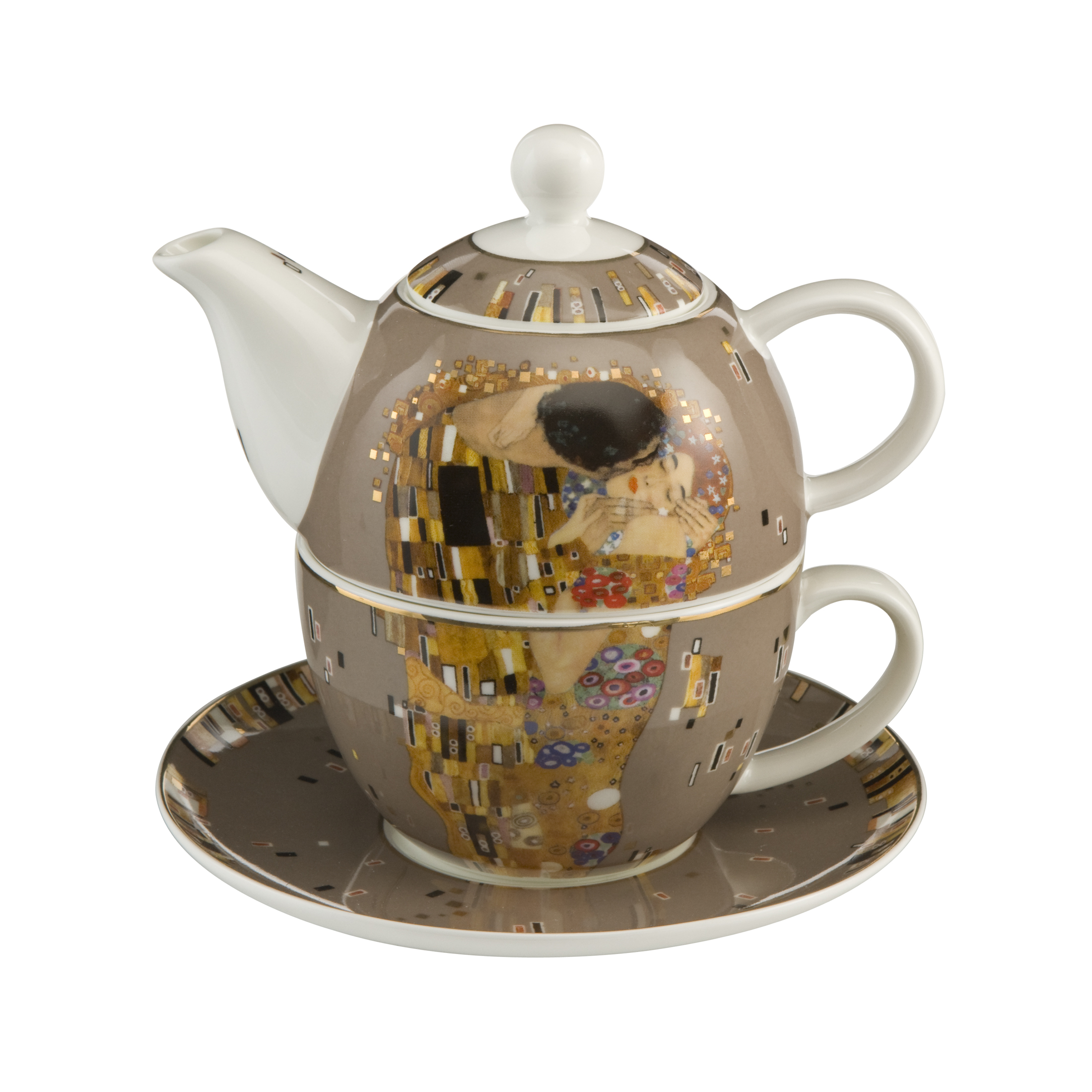 Dekoralia.de - Goebel Der Kuss Gustav Klimt Tea for One Tasse mit Kanne