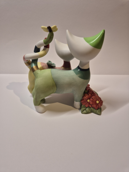 Goebel - Amici Farfalla- limitiert - Rosina Wachtmeister Katzen Exklusivkatze 2023 Katzenpaar mit Schmetterlingen und Blume