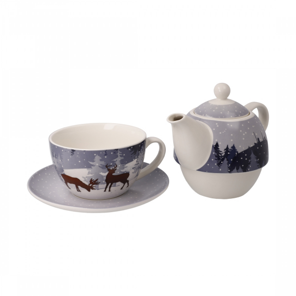 Goebel Winter Wood - Tea for one - Scandic Home Teetasse mit Untertasse und Teekanne ANGEBOT
