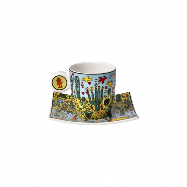 Goebel Espressotasse James Rizzi - Desert Life - Porzellan Tasse NEUHEIT 2023