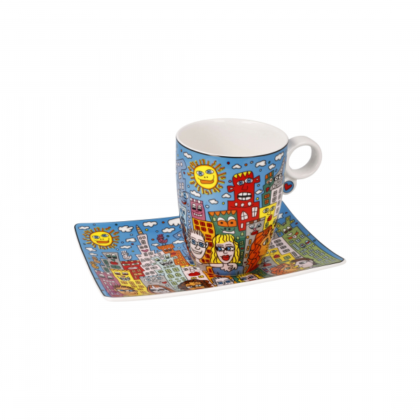 Goebel - Summer in the City - James Rizzi Pop Art Kunst NEUHEIT 2023 Tasse mit Untere Porzellan Künstlertasse