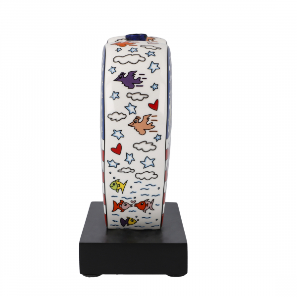 Goebel Living in the USA James Rizzi Figur auf Holzsockel Porzellan Statue ANGEBOT