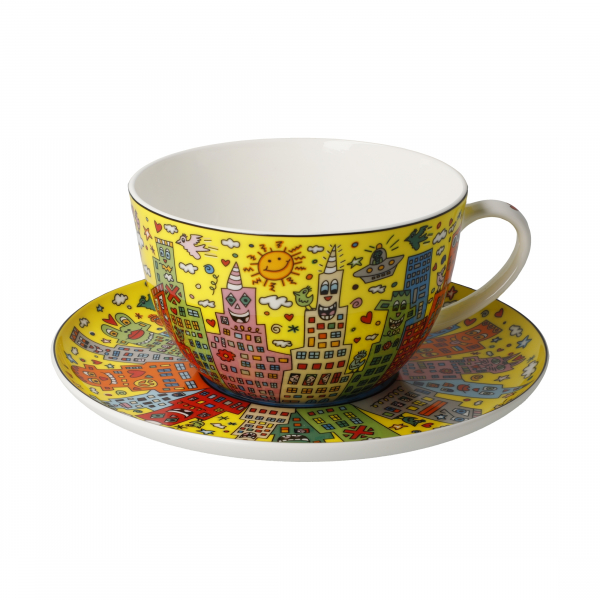 Goebel My New York City Sunset James Rizzi Pop Art Kunst NEUHEIT 2024 Tasse mit Untere Milchkaffeetasse Jumbotasse