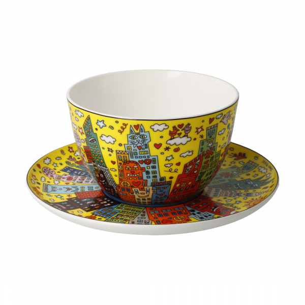 Goebel My New York City Sunset James Rizzi Pop Art Kunst NEUHEIT 2024 Tasse mit Untere Milchkaffeetasse Jumbotasse