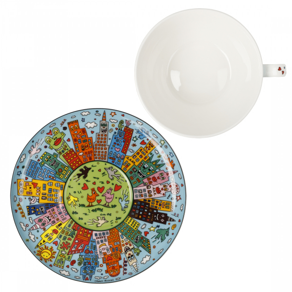 Goebel My New York City Day James Rizzi Pop Art Kunst NEUHEIT 2024 Tasse mit Untere Milchkaffeetasse Jumbotasse