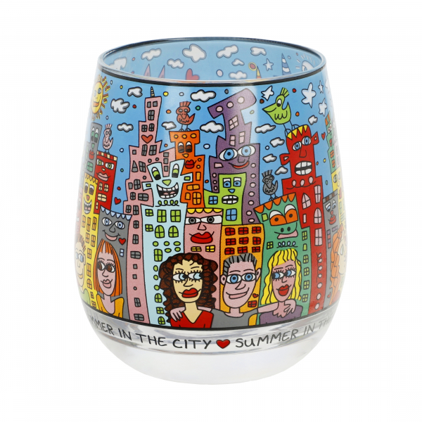 Goebel Windlicht Summer in the City James Rizzi Pop Art Teelichthalter Glas NEUHEIT 2024