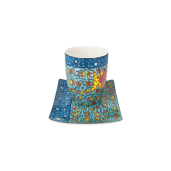 Goebel - Family of Fish - James Rizzi Pop Art Kunst NEUHEIT 2026 Tasse mit Untere Porzellan Künstlertasse